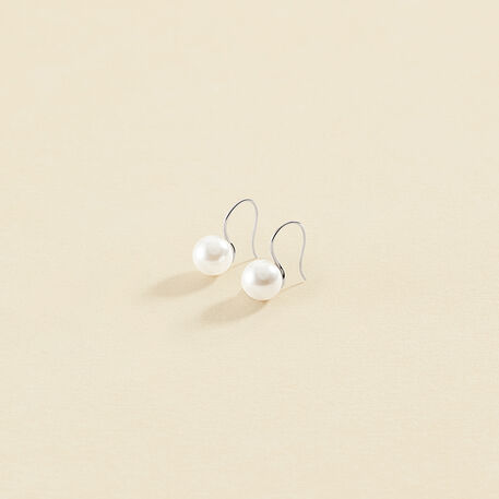 Boucles d'oreilles pendantes EAR7PEARLY - Perle / Argenté - Boucles d'oreilles  | Agatha