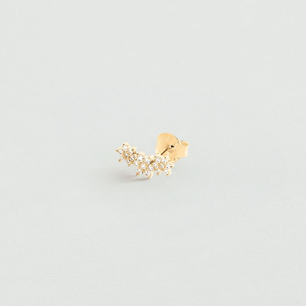 Piercing puce TRIOFLOR - Cristal / Doré - Piercings  | Agatha