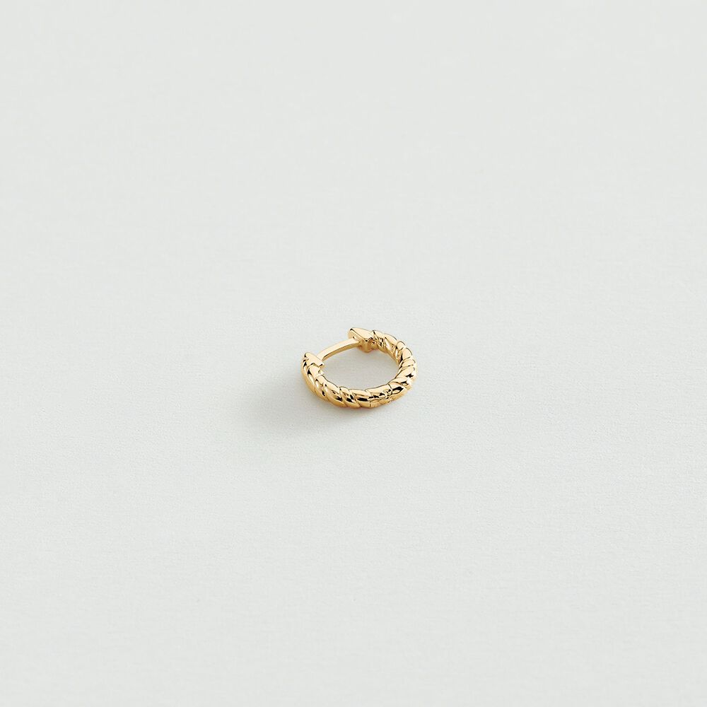 Piercing créole TRESSEE - Doré - Bijoux sans pierre  | Agatha