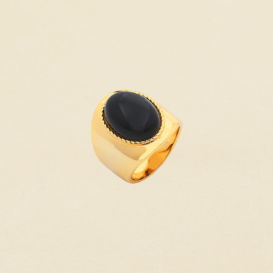 Bague large ALOHA - Onyx - Bagues  | Agatha