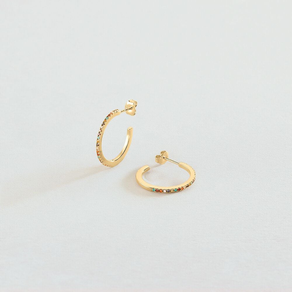 Créoles RAINBOW - Multicolore / Doré - Boucles d'oreilles fantaisies  | Agatha