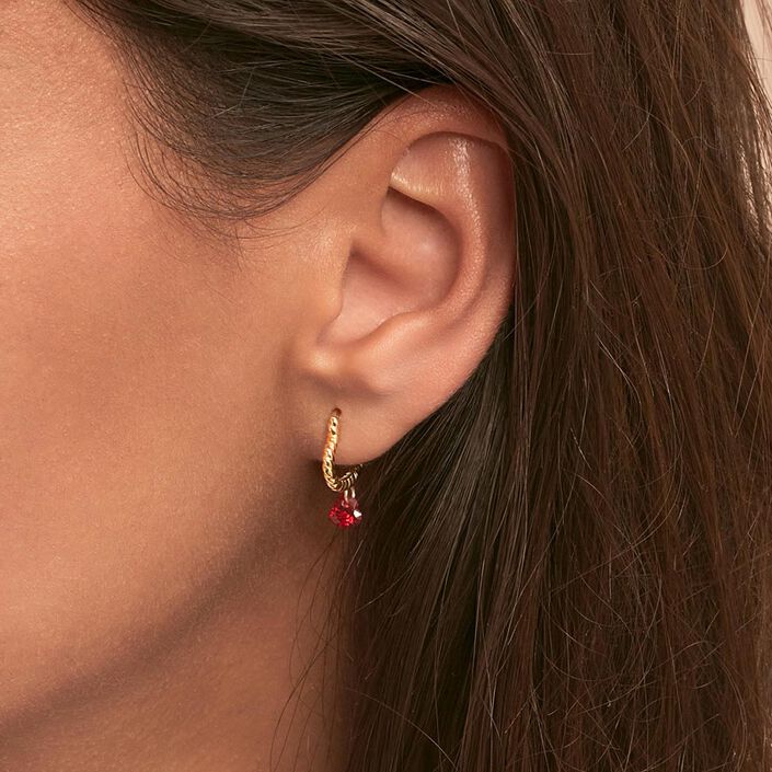 Créoles BEGUIN - Rouge / Doré - Boucles d'oreilles  | Agatha