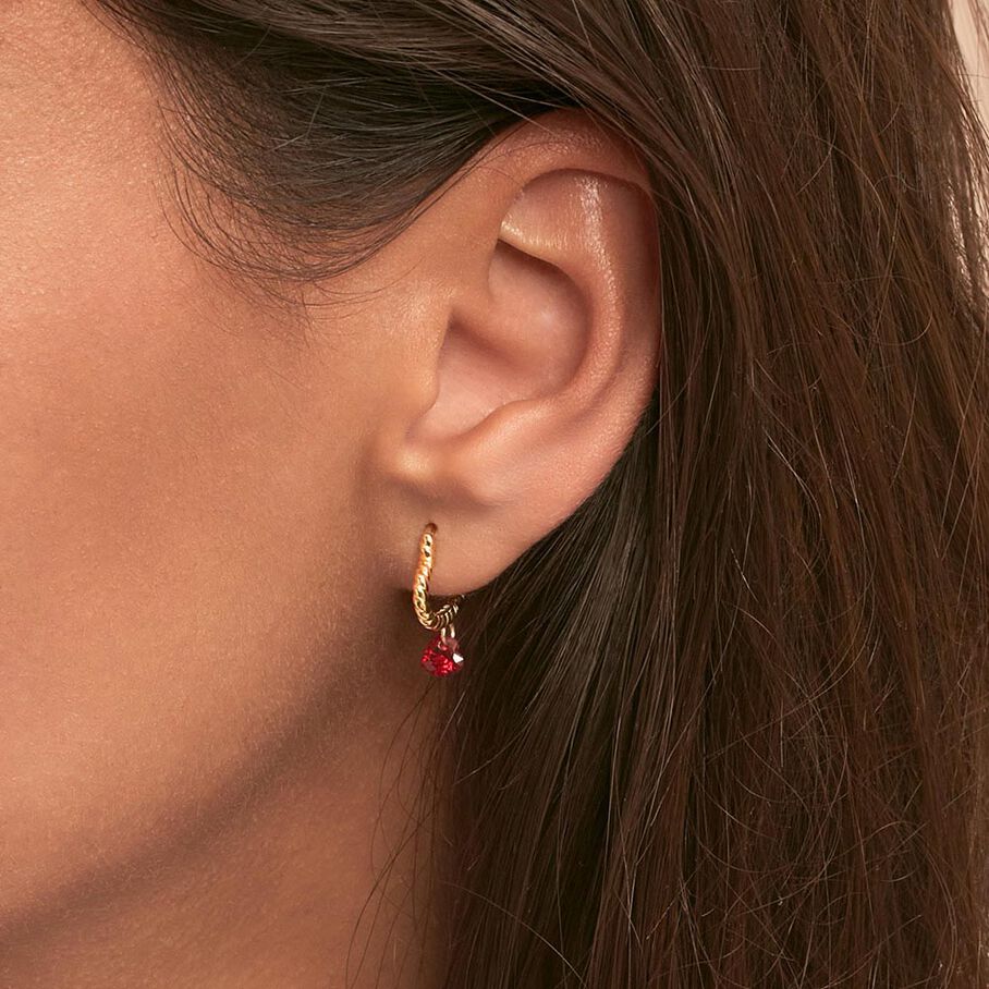Créoles BEGUIN - Rouge / Doré - Boucles d'oreilles  | Agatha