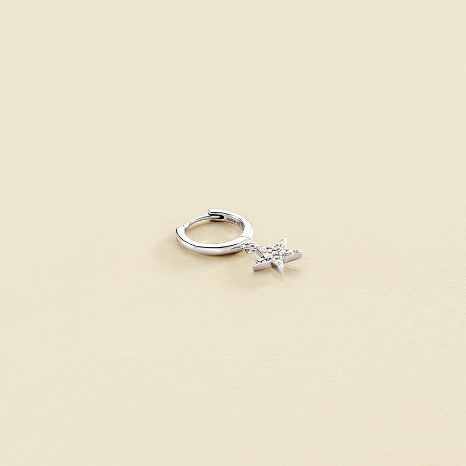 Piercing créole ESTRE - Cristal / Argenté - Piercings  | Agatha