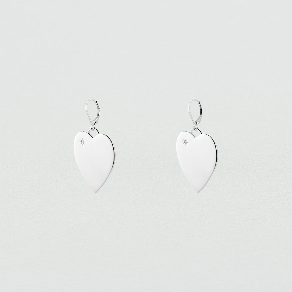 Boucles d'oreilles pendantes HEARTY - Cristal / Argent&eacute; - Boucles d'oreilles pendantes  | Agatha