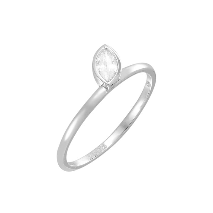 Bague fine LEAVES - Cristal / Argenté - Bagues  | Agatha