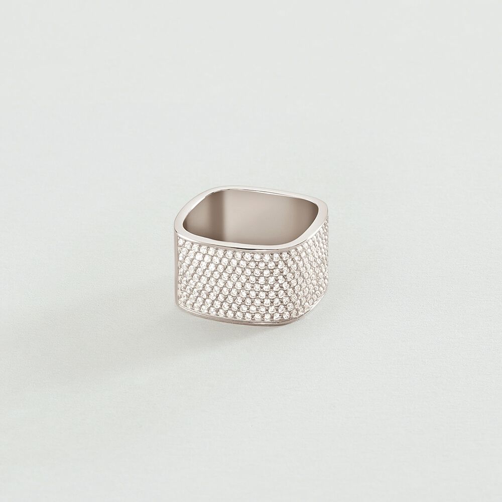Bague large SISSI - Cristal / Argenté - Bagues avec pierre  | Agatha