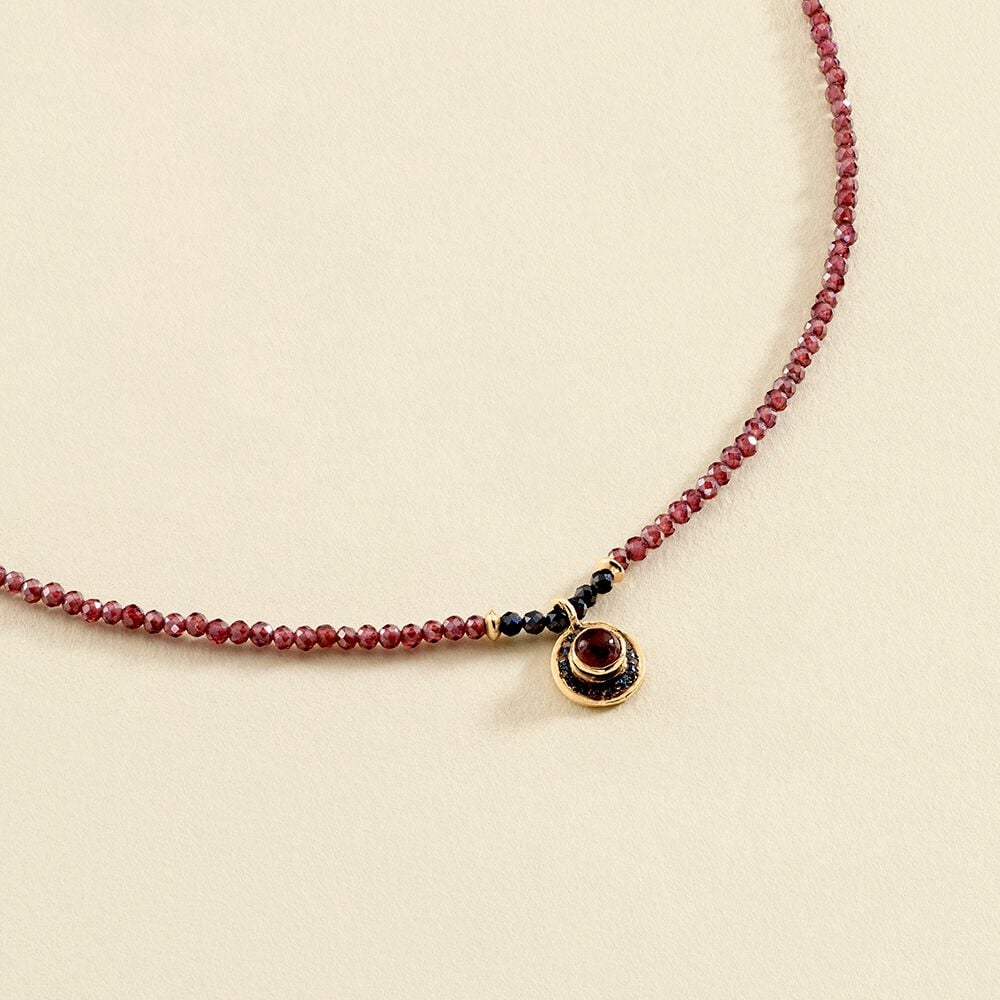 Collier ras du cou RUBI - Rouge / Gun - Colliers fantaisie  | Agatha