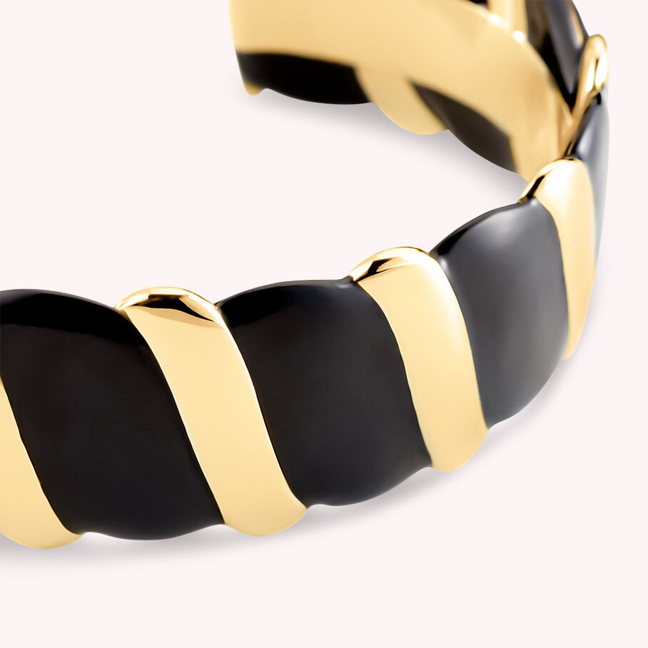 Manchette SESHA - Noir / Doré - Bracelets  | Agatha