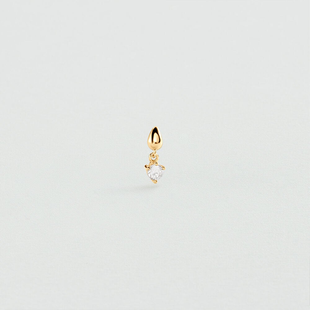 Piercing puce GOUTTE MIX & MATCH - Cristal / Dor&eacute; - Piercing H&eacute;lix & Tragus  | Agatha
