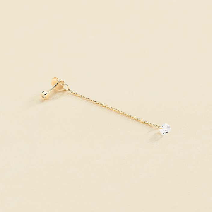 Piercing puce PERCEE - Cristal / Doré - Piercings  | Agatha
