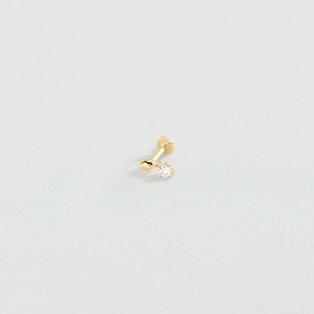 Piercing puce GOUTTE MIX & MATCH - Cristal / Dor&eacute; - Piercing H&eacute;lix & Tragus  | Agatha