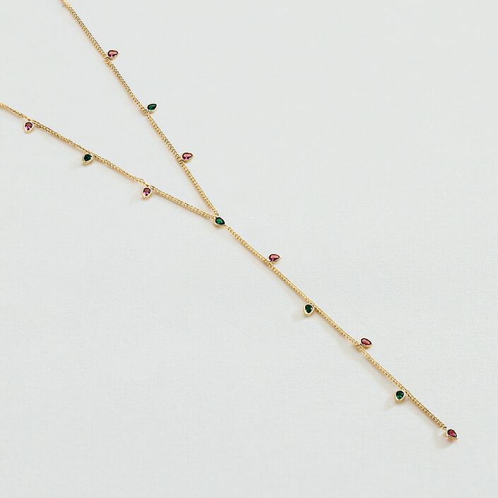 Collier mi-long NEITH - Vert / Rose - Colliers  | Agatha