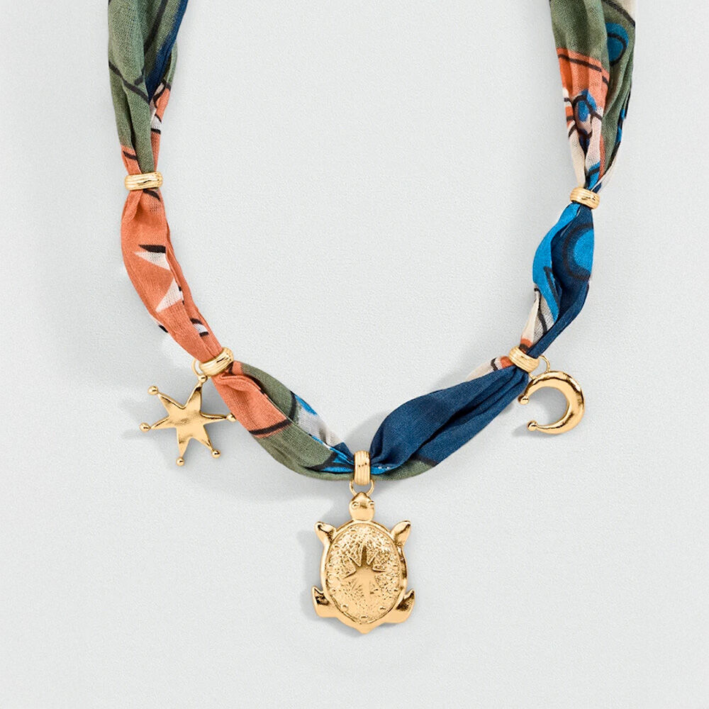 Collier ras du cou PANGEA - Dor&eacute; / Multicouleur - Colliers mi-long  | Agatha