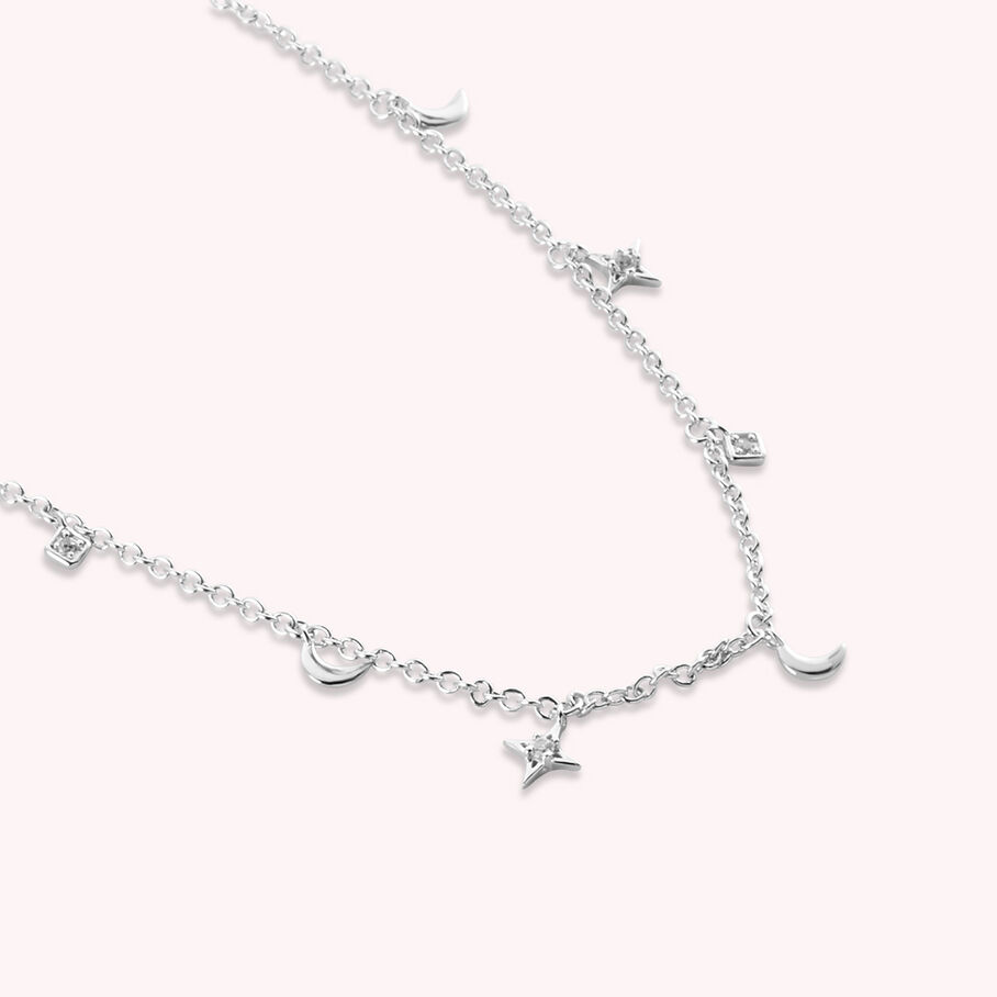 Collier ras du cou GALAXIE - Cristal / Argenté - Colliers  | Agatha