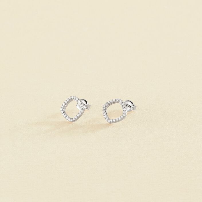 Boucles d'oreilles puces SISSI - Cristal / Argenté - Boucles d'oreilles puces  | Agatha