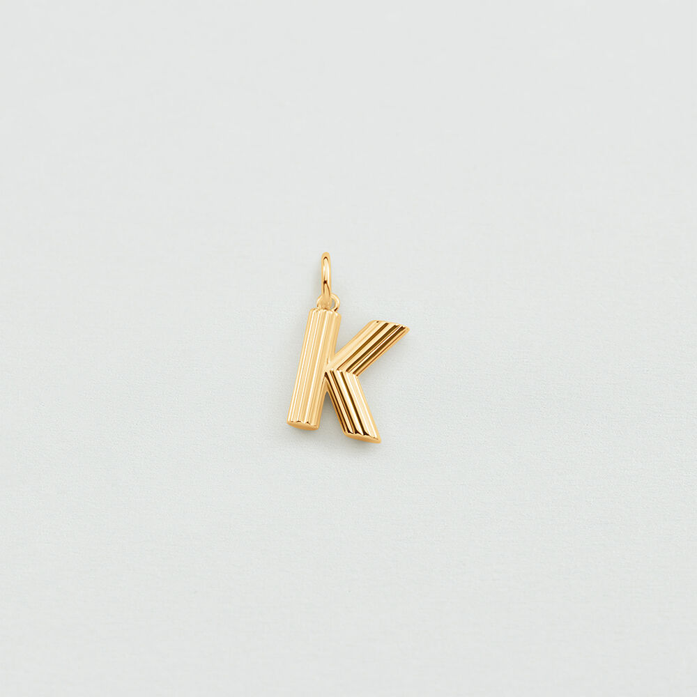 Pendentif LETTRE K - Dor&eacute; - Bijoux  | Agatha