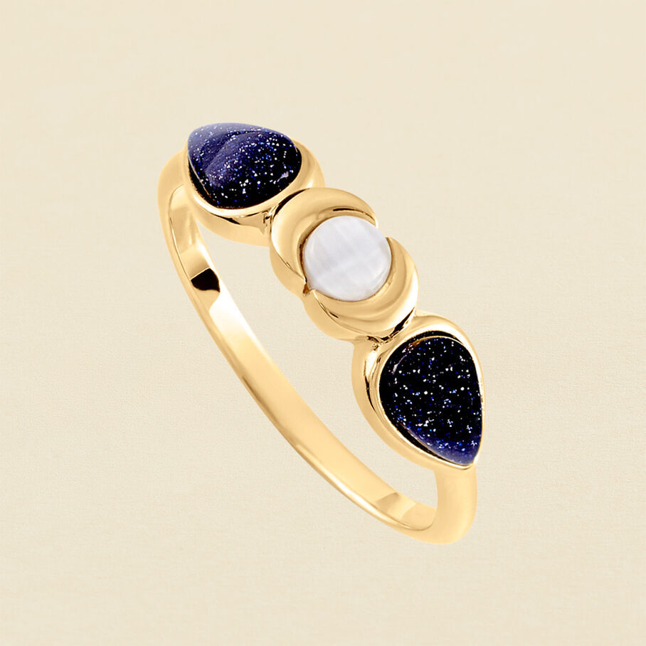 Bague fine CREPUSCULE - Bleu / Doré - Bagues  | Agatha
