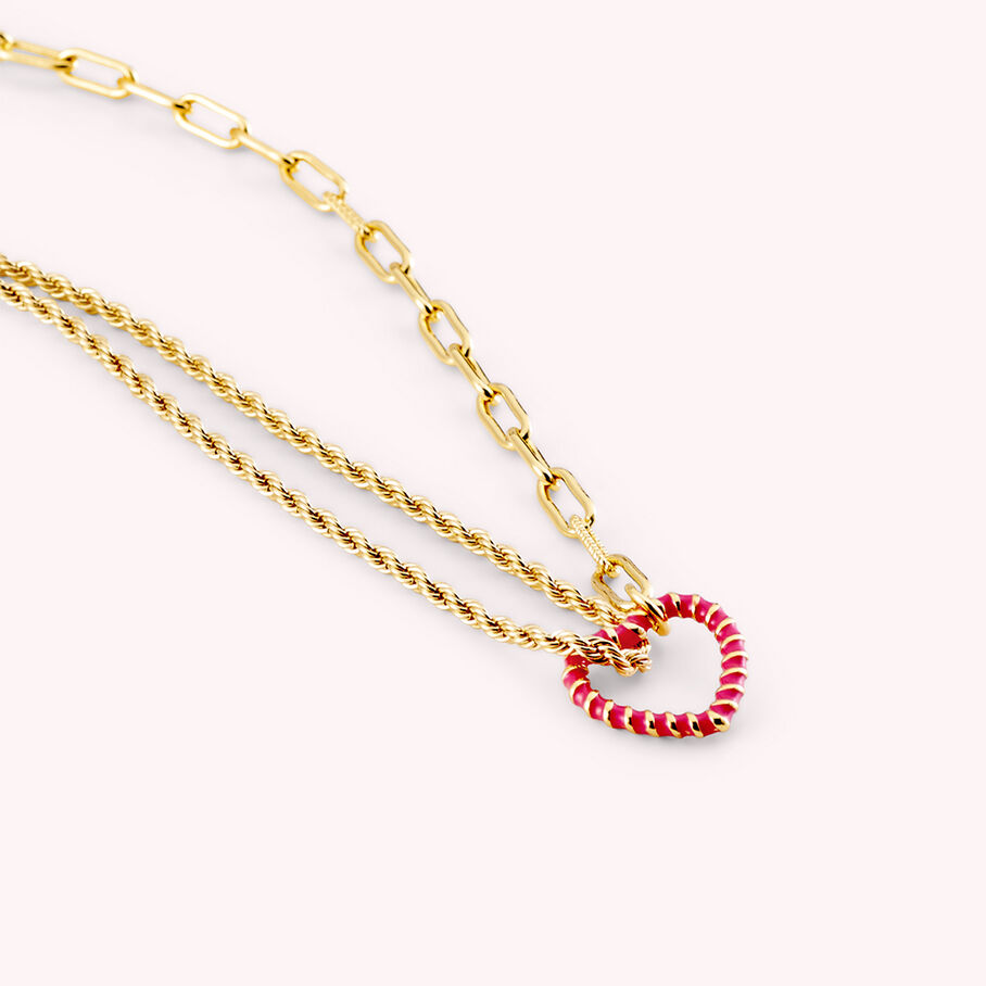Collier ras du cou SESHA - Rose / Doré - Colliers  | Agatha