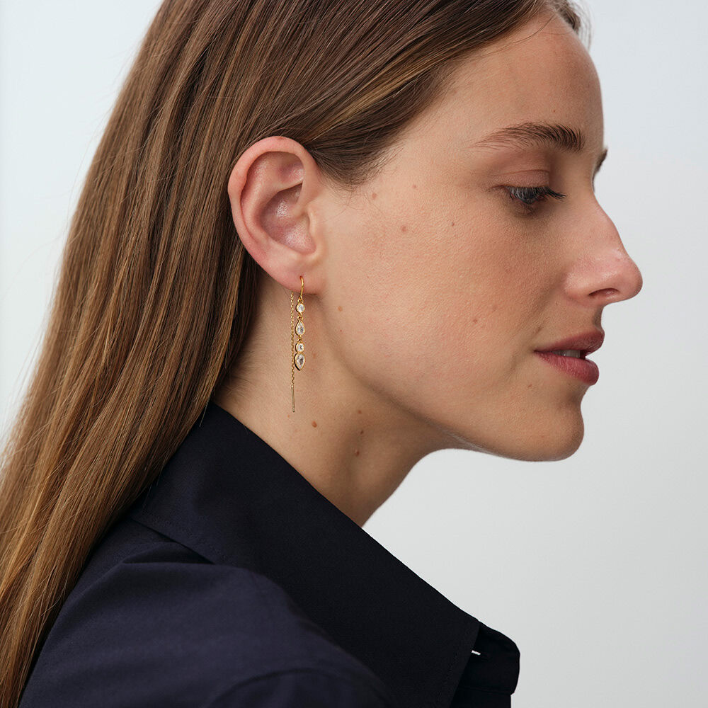 Boucles d'oreilles pendantes CANDY - Cristal / Doré - Boucles d'oreilles pendantes  | Agatha