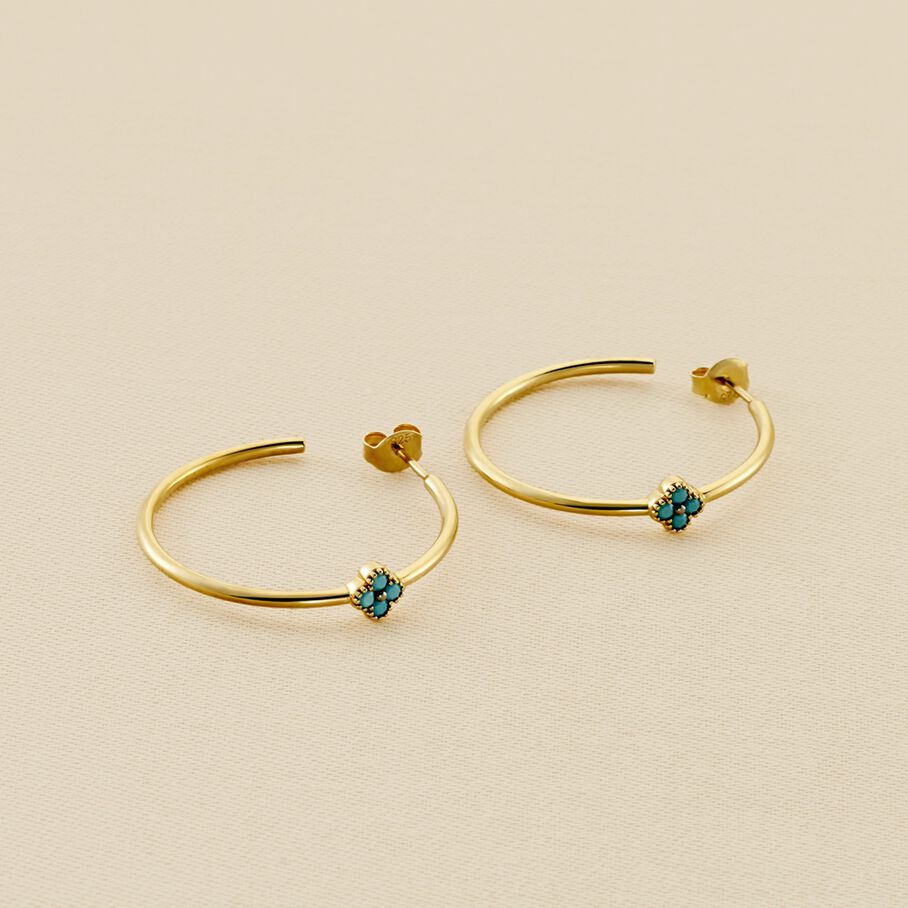 Créoles BELOVED - Turquoise / Doré - Boucles d'oreilles  | Agatha