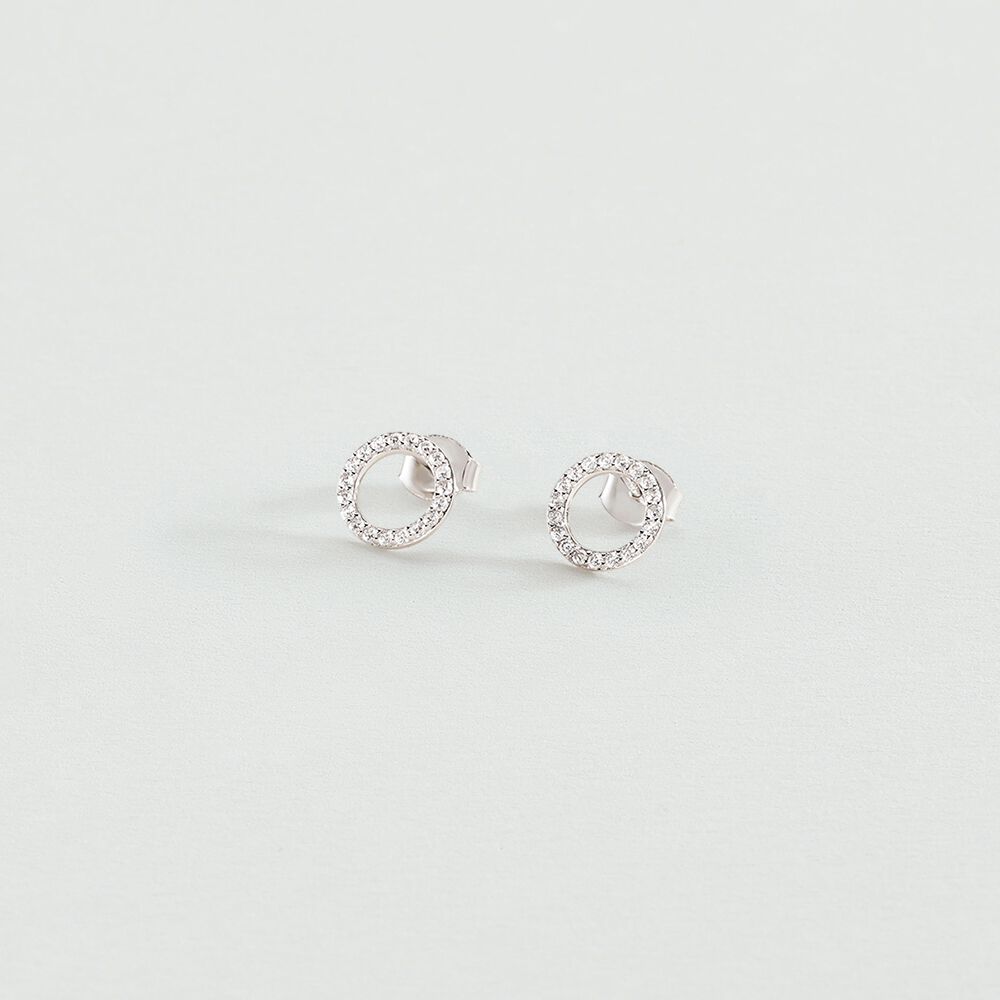 Boucles d'oreilles puces RONDOU - Cristal / Argenté - Boucles d'oreilles puces  | Agatha