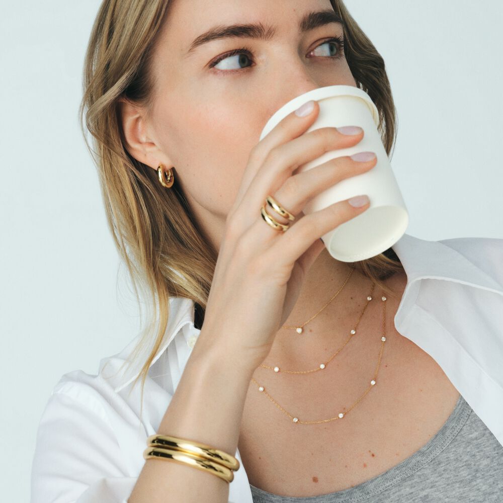 Jonc LEO - Dor&eacute; - Bracelets fantaisie  | Agatha