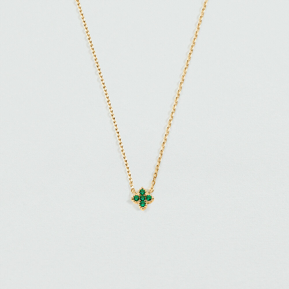 Collier ras du cou BELOVED - Vert / Dor&eacute;