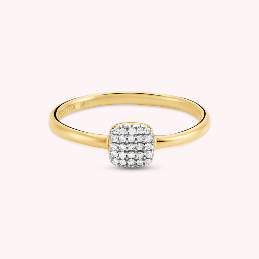 Bague fine GLORIA - Cristal / Doré - Bagues  | Agatha