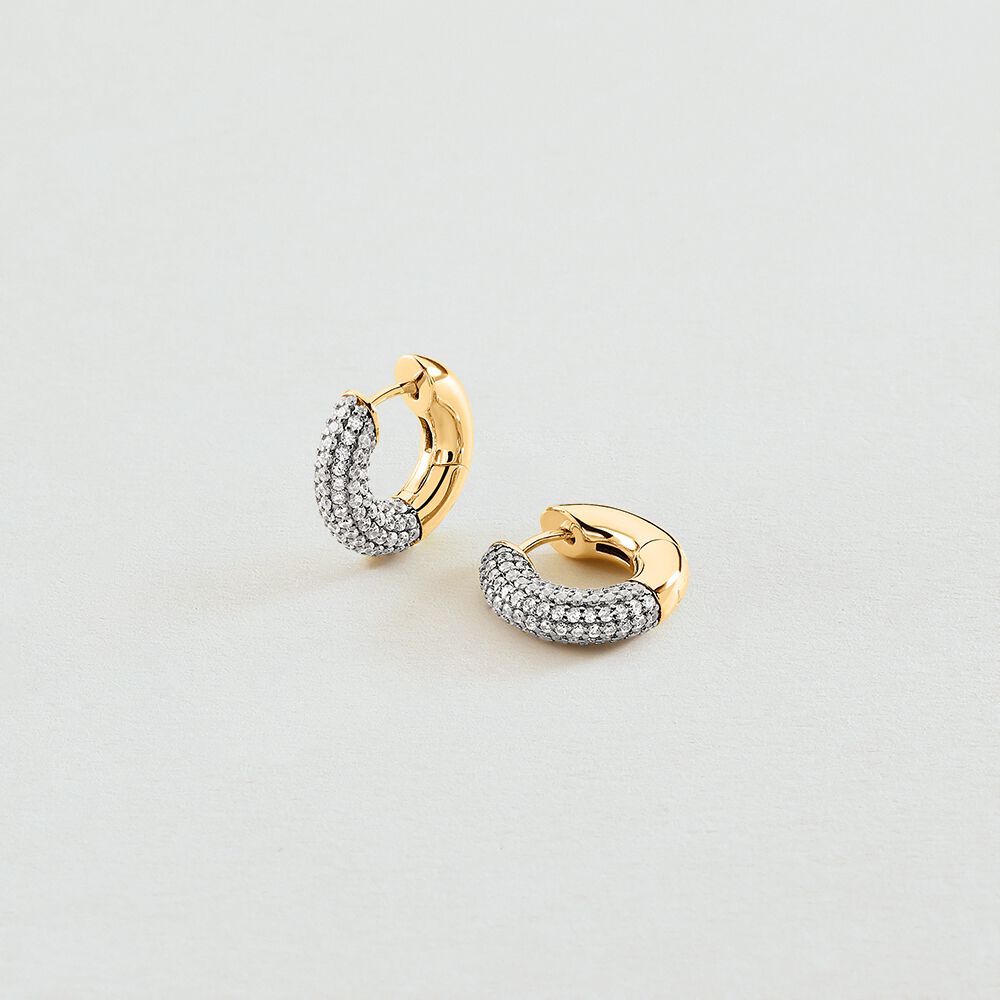 Créoles LOUIS - Cristal / Doré - Boucles d'oreilles fantaisies  | Agatha