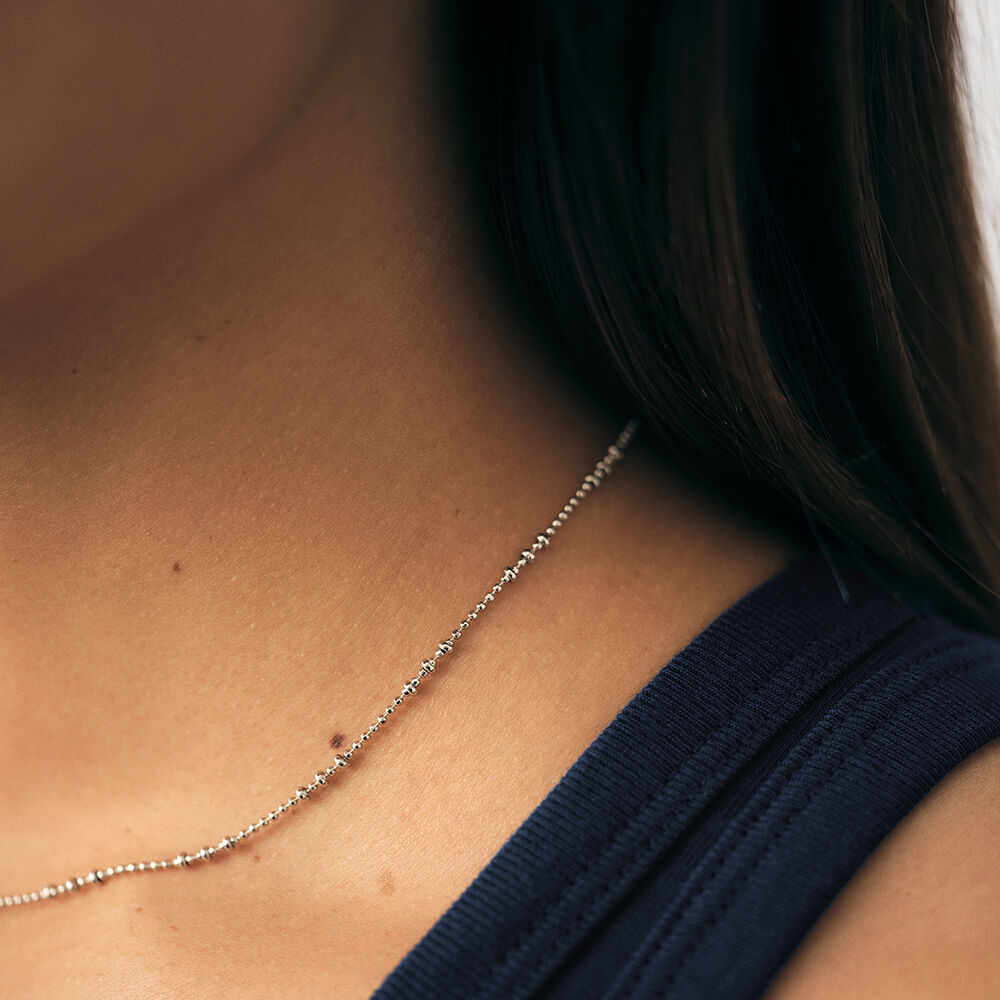 Collier ras du cou CHA&Icirc;NE BOULE - Argent&eacute; - Colliers ras du cou  | Agatha