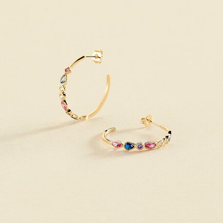 Créoles ARCO - Multicolore / Doré - Boucles d'oreilles  | Agatha