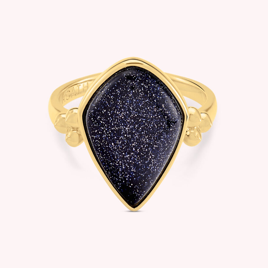 Bague fine CREPUSCULE - Bleu / Doré - Bagues  | Agatha