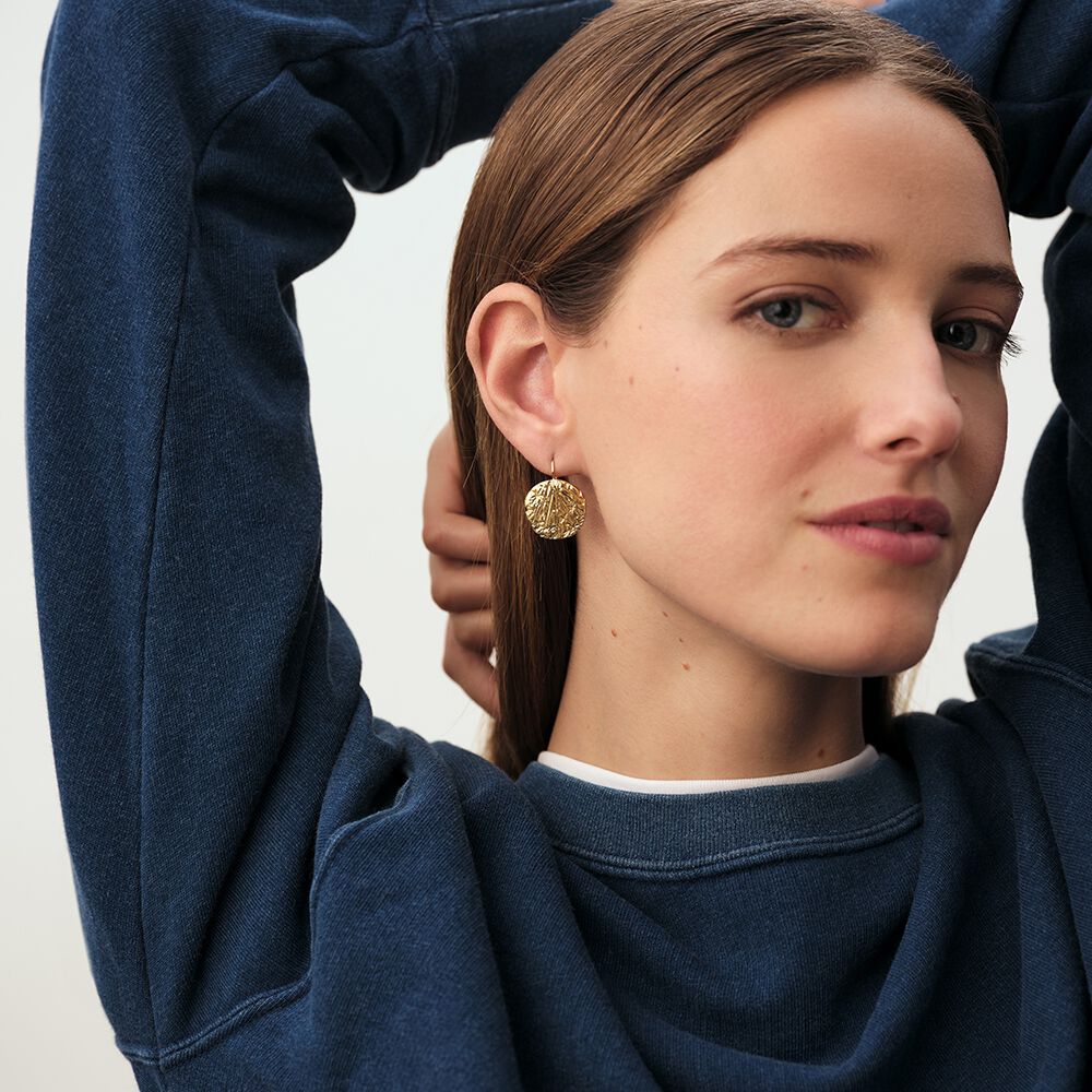Boucles d'oreilles pendantes ASTREE - Doré - Boucles d'oreilles dormeuses  | Agatha