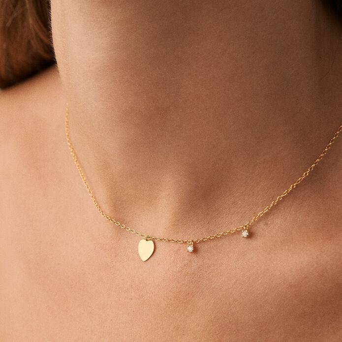 Collier ras du cou CORAZON - Cristal / Doré - Colliers  | Agatha