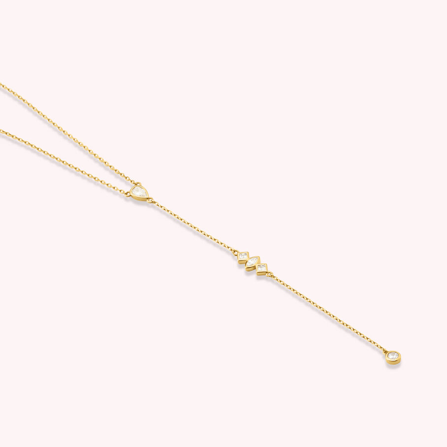Collier mi-long PIRAMIDE - Cristal / Doré - Colliers  | Agatha