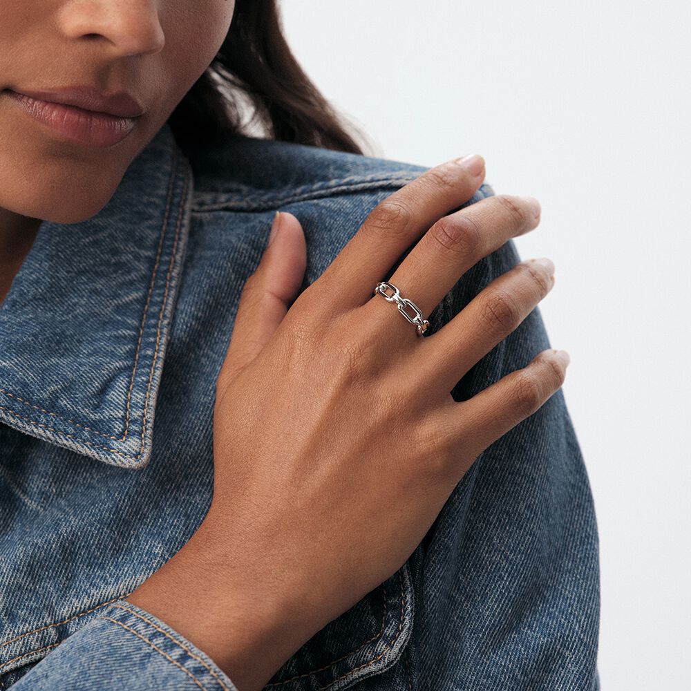 Bague ajustable CHAIN - Argent&eacute; - Bagues ajustables  | Agatha