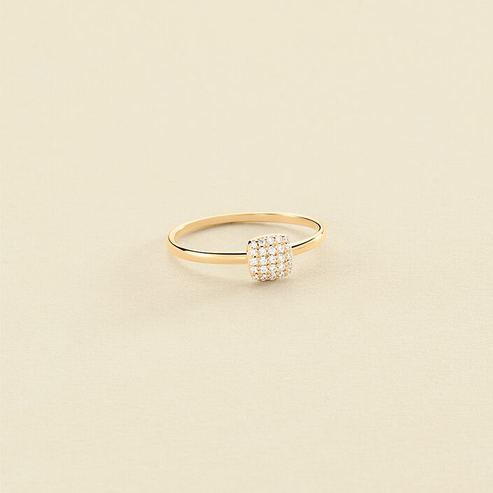 Bague fine GLORIA - Cristal / Doré - Bagues  | Agatha