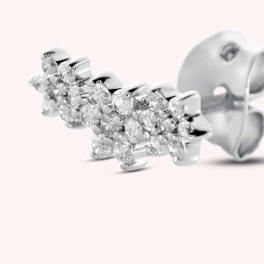 Piercing puce TRIOFLOR - Cristal / Argenté - Piercings  | Agatha