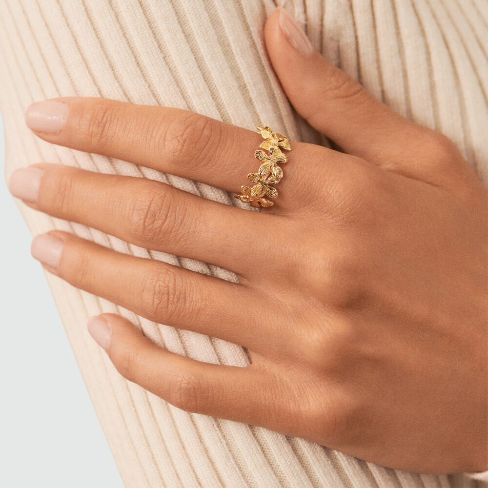 Bague ajustable BLOOM - Dor&eacute; - Bagues ajustables  | Agatha