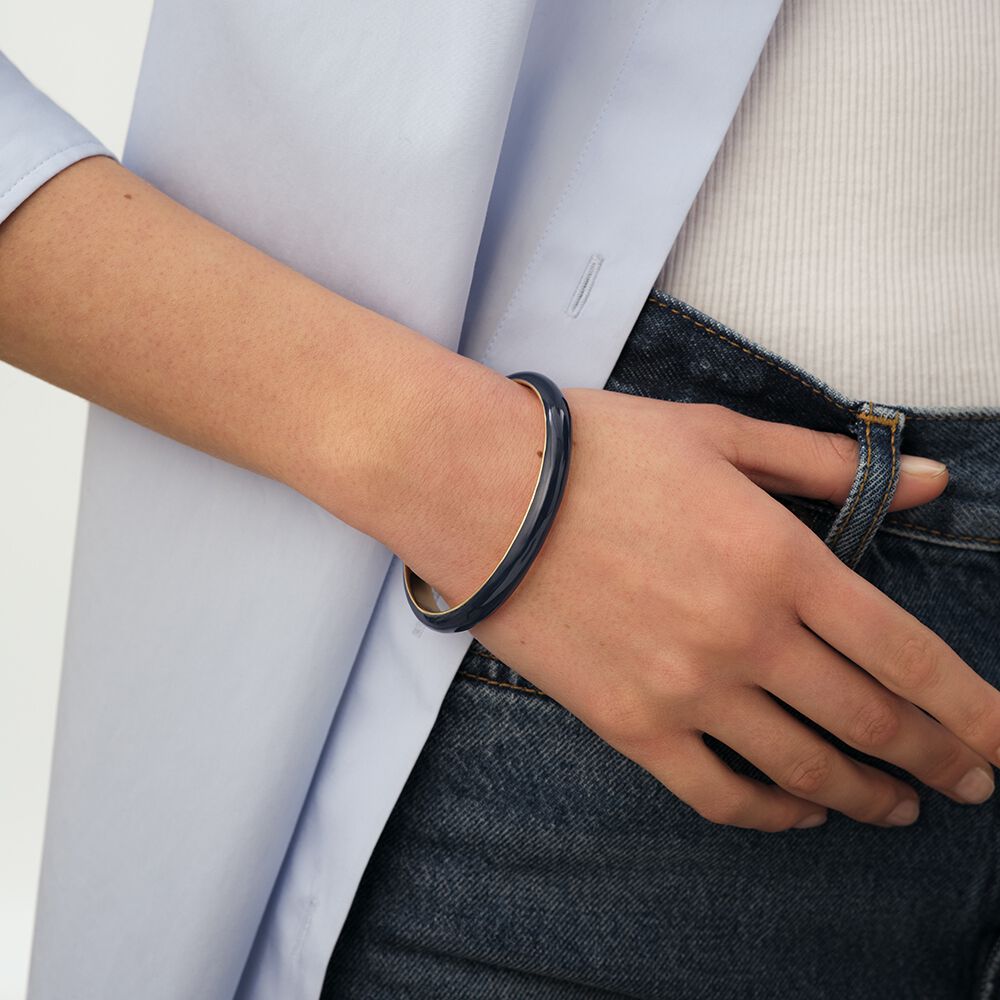 Jonc LEO - Bleu / Doré - Bracelets fantaisie  | Agatha