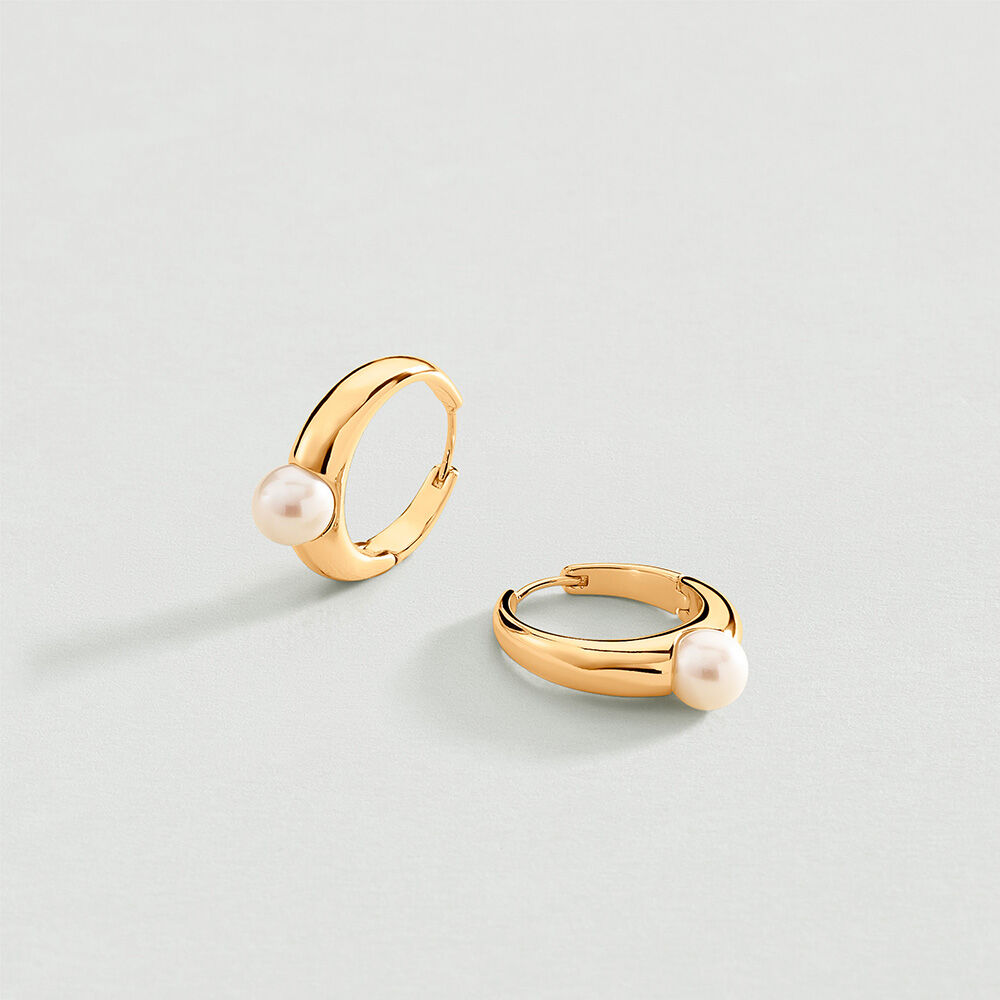 Créoles MARGAUX - Perle / Doré - Boucles d'oreilles fantaisies  | Agatha