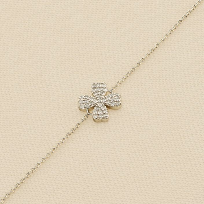 Bracelet souple TREFLE - Cristal / Argenté - Bracelets  | Agatha