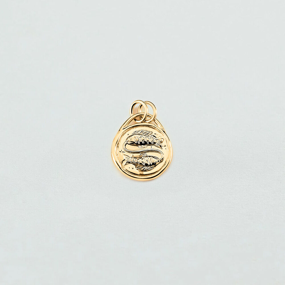 Pendentif POISSONS ZODIAQUE - Doré - Bijoux sans pierre  | Agatha