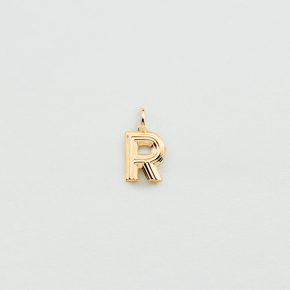 Pendentif LETTRE R - Dor&eacute; - Bijoux  | Agatha