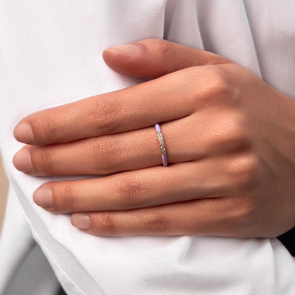 Bague fine BONHEUR - Lavande - Bagues fines  | Agatha