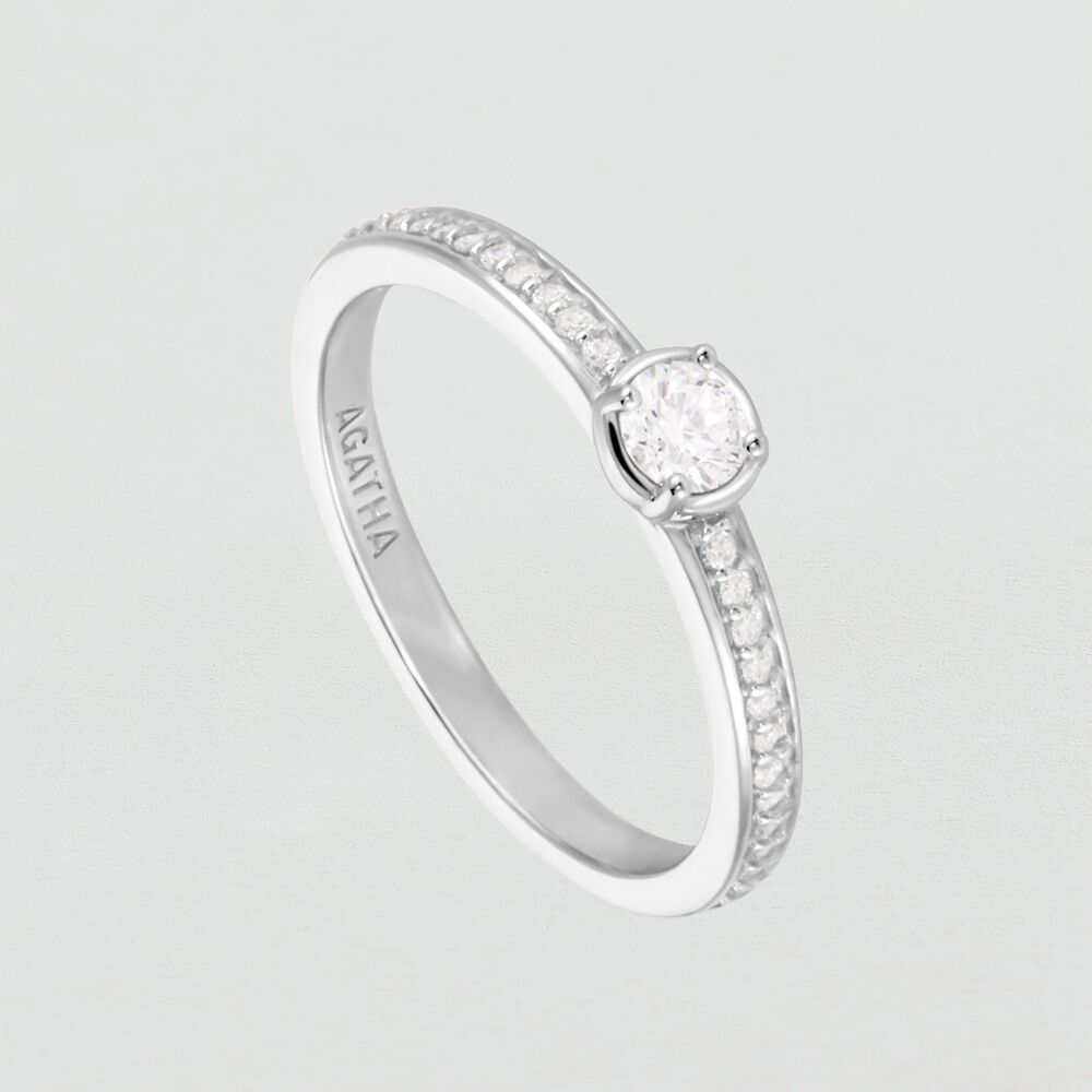 Bague fine SHINE - Cristal / Argent&eacute; - Bagues fines  | Agatha