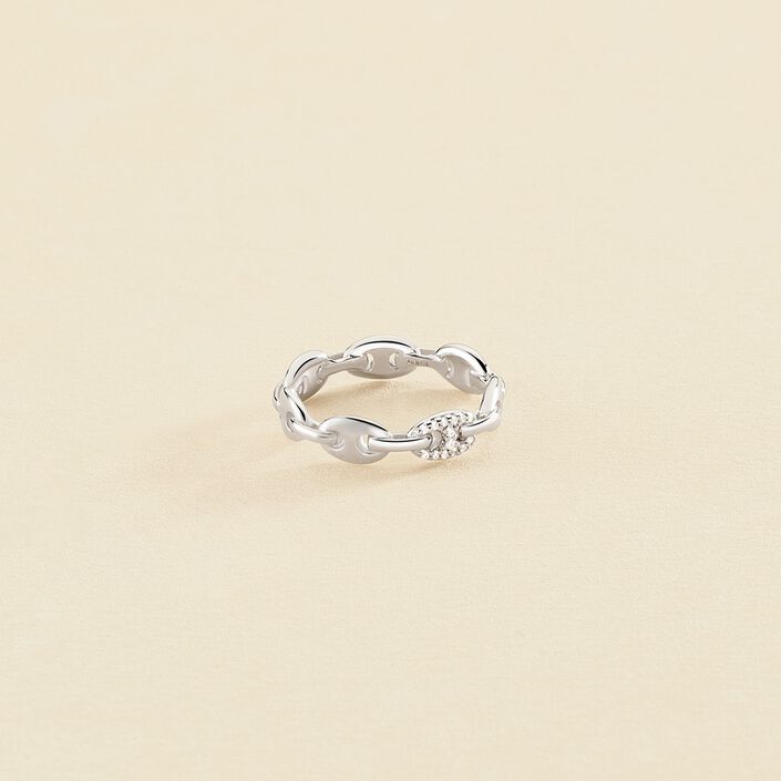 Bague fine ETREINTE - Cristal / Argenté - Bagues  | Agatha