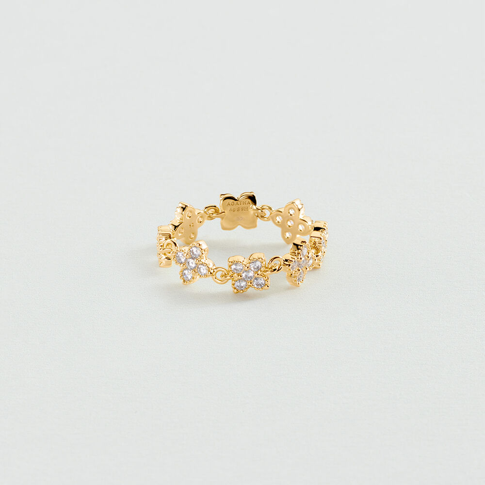 Bague large BELOVED - Cristal / Dor&eacute; - Bagues larges  | Agatha
