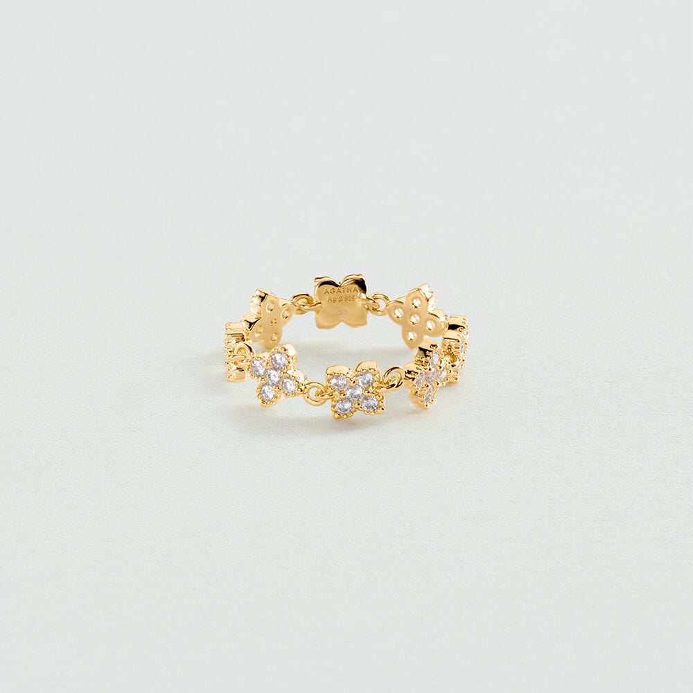 Bague large BELOVED - Cristal / Dor&eacute; - Bagues larges  | Agatha